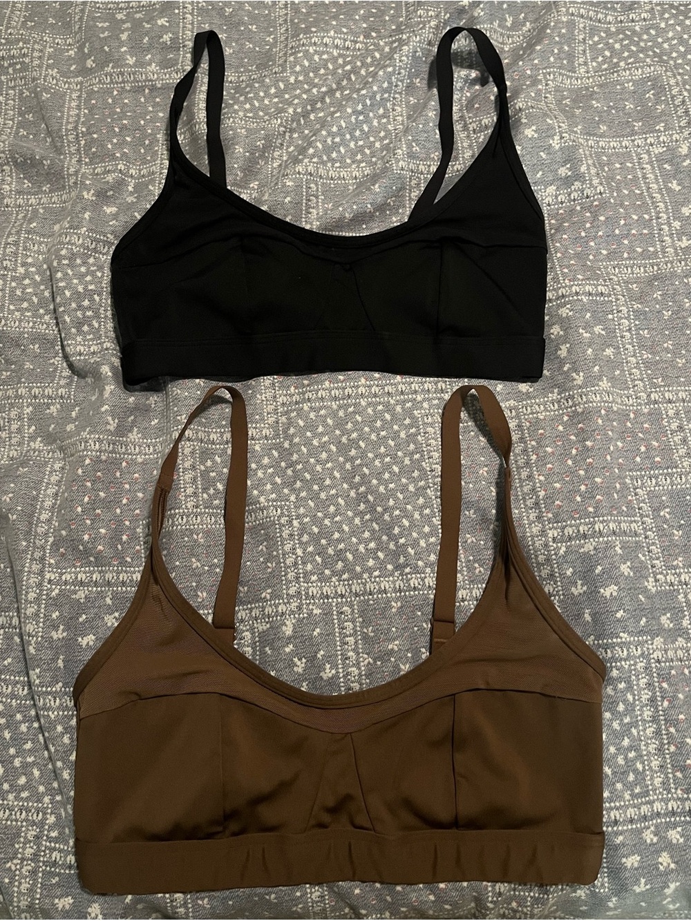 Gymshark Seamless Sports Bralettes in Black & Brown